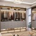 thumbnail image 2 of Homieasy 24'' W Closet System with Wooden Drawers, Gray, 2 of 7