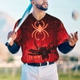 thumbnail image 5 of Lsque Black Spider Web With Spiders Pattern Mens Polo Golf Shirts Funny Graphics Shorts Sleeve Button Shirts Baseball T-shirt-Large, 5 of 7