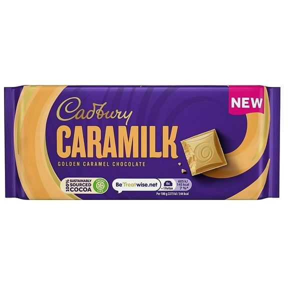 Cadbury Caramilk Golden Caramel Chocolate Bar 160g, Imported from Britain