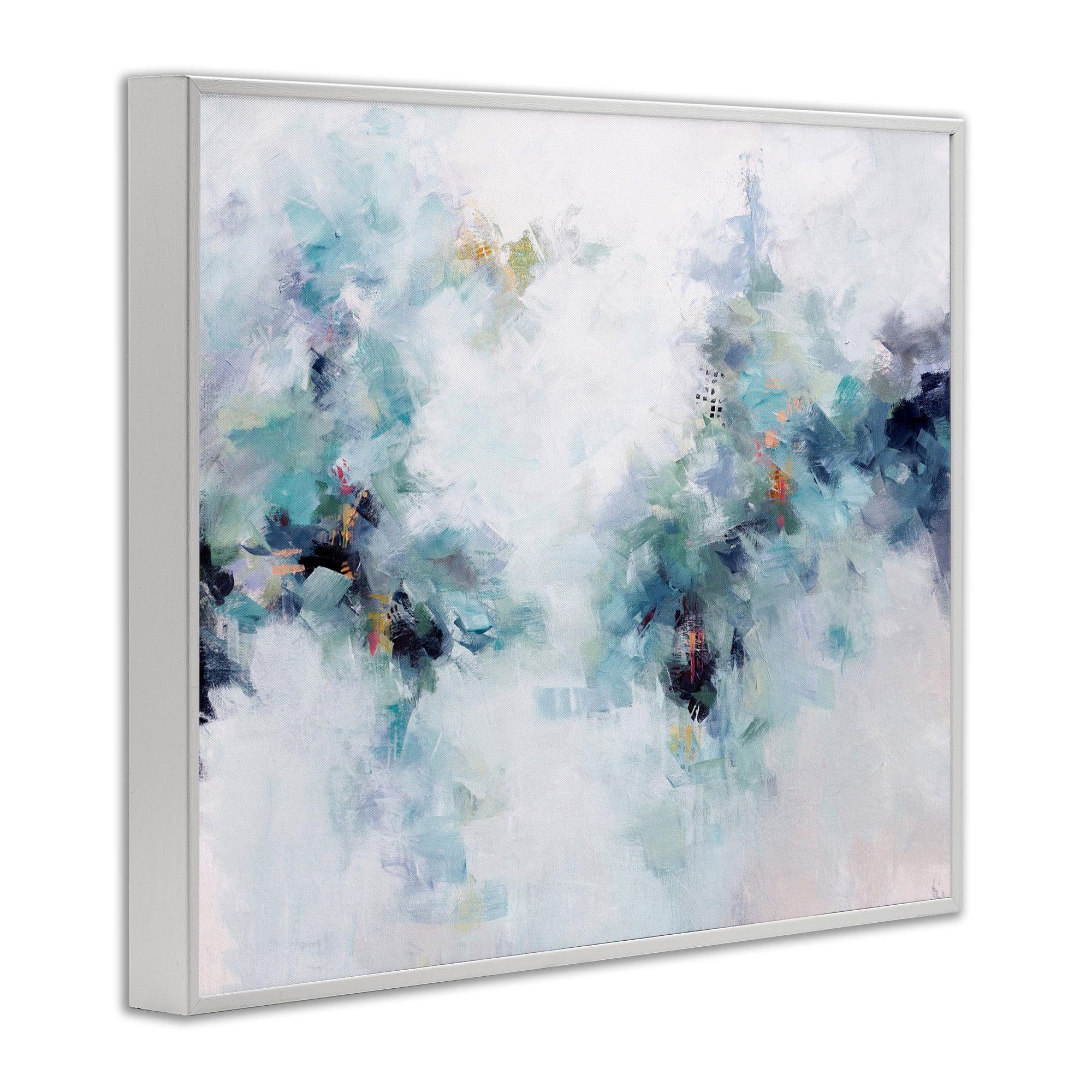Reaching Out Abstraction White Framed Giclee Art, design by Karen Hale