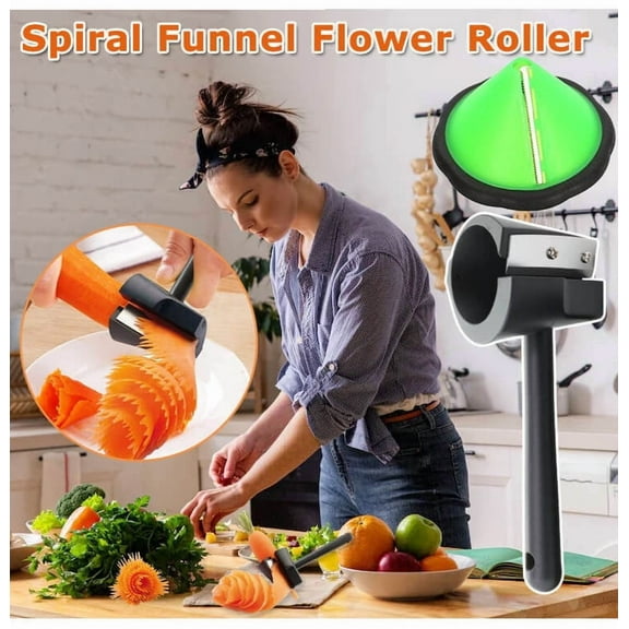 Vegetable Cutter under $5! kkbbma Vegetable and Fruit Carving Tools Set, Flower Shape Cutter Roller for Cooking, Professional Garnish Maker for Salads, Kitchen DIY Decor Tool