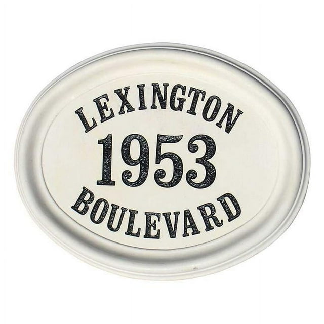 QualArc CCAB-OVL-CRM 20 in. Engraved Oval Cast Concrete Address Block in Cream Color