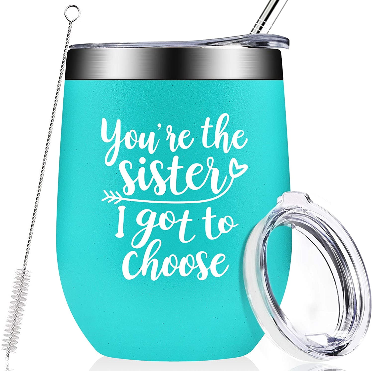 Big Sister Funny Sister Birthday Gifts Best Sister Unbiological Sister Sister in Law Sisters Gifts from Sister Insulated 12oz Wine Tumbler Gifts for Sister 