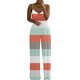 thumbnail image 1 of Gibobby Mono Bombachos Mono de tubo de cintura alta con cuello en V y correa de dos perlas con estampado informal para mujer, pantalones, mono elegante de verano(Verde， L), 1 of 5