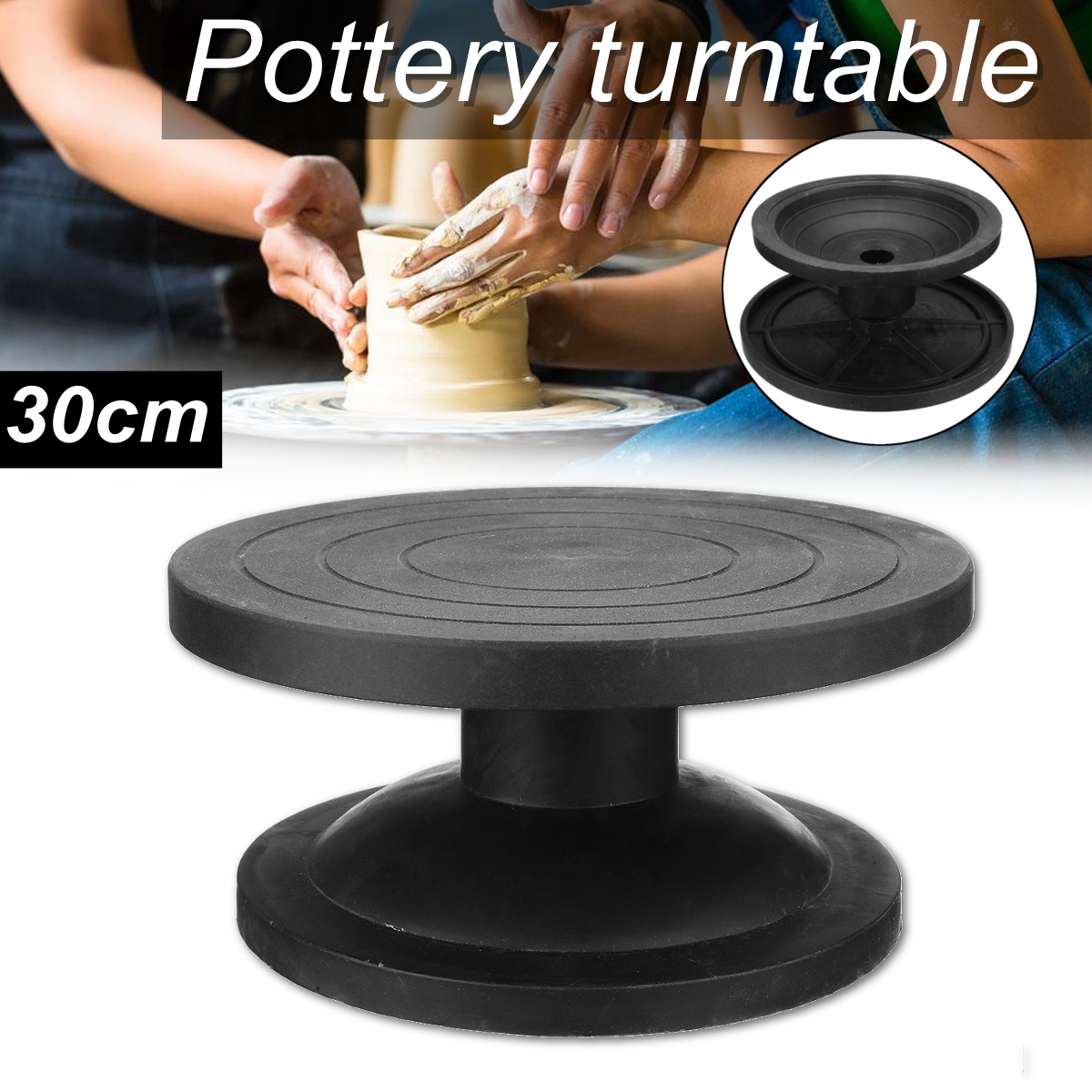 12" Pottery Wheel Rotate Turntable Plastic steel Turnplate Clay Pottery