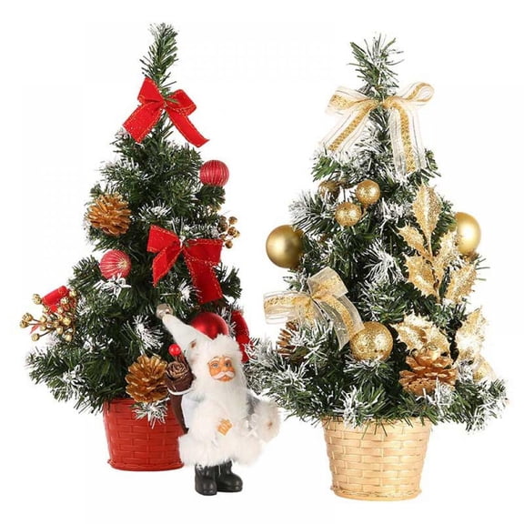 Mini Christmas Tree for Tabletop, Small Christmas Tree, 7.8 Inches Table Top Christmas Trees, Tabletop Christmas Tree, Pre-Lit Artificial, Xmas Decoration for Office, Bedroom, Restaurant