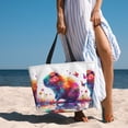 thumbnail image 6 of Daiia Watercolor Butterfly Guinea Pig Beach Travel Bag - Water-Resistant Beach Bag, Lightweight Tote with 7 Pockets for Women and Men - Gym,Pool,Camping,Reusable Grocery Bag, 6 of 7