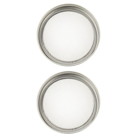 Soimiss 1 Set Stainless Steel Strainer Screens for Easy Rinsing and Draining Wide Mouth Sprouting Lids 2pcs