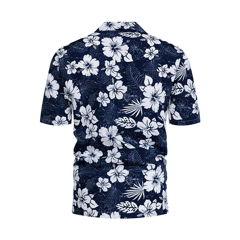 New Years Summer Clothes for Men 2023,POROPL Summer Hawaiian Print Turndown  Hawaiian Shirts for Men Clearance White Size 8 