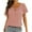 Pink, variant on Women Summer Clothes Summer Women Fashion Round Neck Lace-up Short Sleeve Solid Color Shirt Casual Tee Tops
