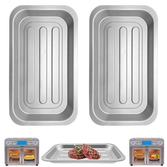 Air Fryer Tray for Dual Zone 360 Air Fryer Oven 25 QT Extra Large, 11.5''×6.7'' Stainless Steel Air Fryer Accessories Grill Pan Grill Plate Crisper Plate Replacement Parts Rack