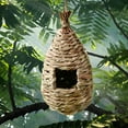 thumbnail image 6 of Mairbeon Hanging Nest Natural Dissipate Heat Straw Delicate Woven Bird House for Pet, 6 of 8