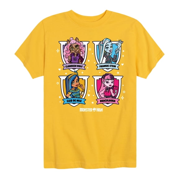 Monster High - Character Grid - Toddler And Youth Short Sleeve Graphic T-Shirt