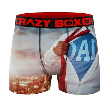 

Pop Culture 836734-small-28-30 Crazy Boxer Super Dad Mens Boxer Briefs - Small 28-30