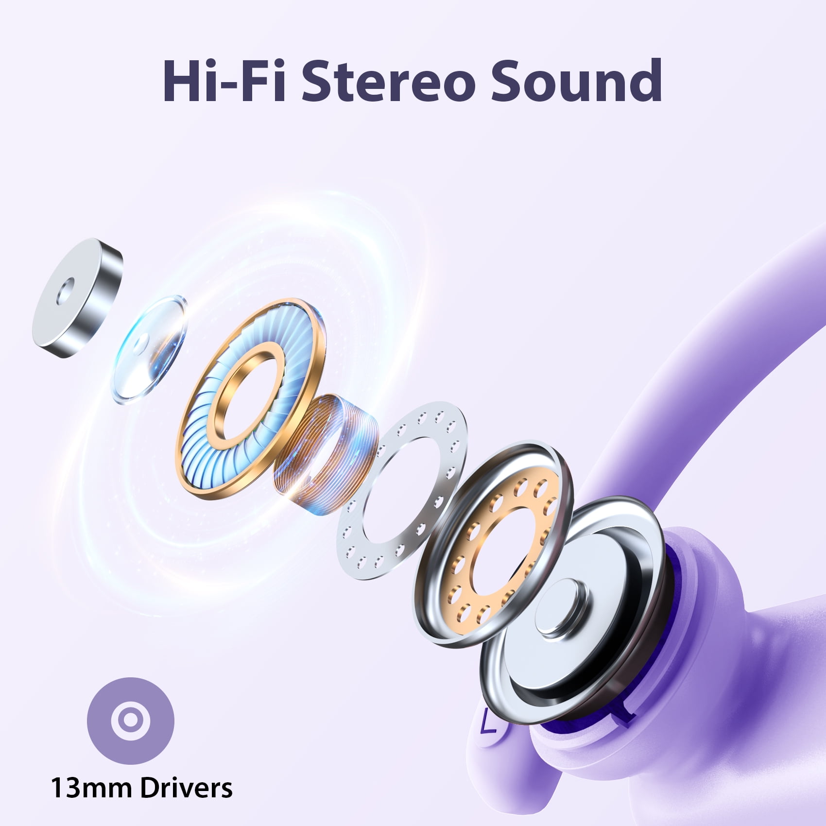 VEATOOL Wireless Earbuds Bluetooth 6.0 Sport 200Hrs Earhook 6 ENC Mic IP68 Waterproof Workout Running
