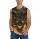 thumbnail image 1 of Balery Cool Black Gold Dragon Camisetas sin mangas para hombre, absorbe la humedad y protege contra el mal olor.-Large, 1 of 7