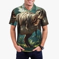 thumbnail image 5 of Yiaed Green Forest DinosaurPrint Men's Short Sleeve Polo Shirt,Golf Polo for Men Three-Button Golf Shirt Athletic Casual Collared T-Shirt- 4X-Large, 5 of 7