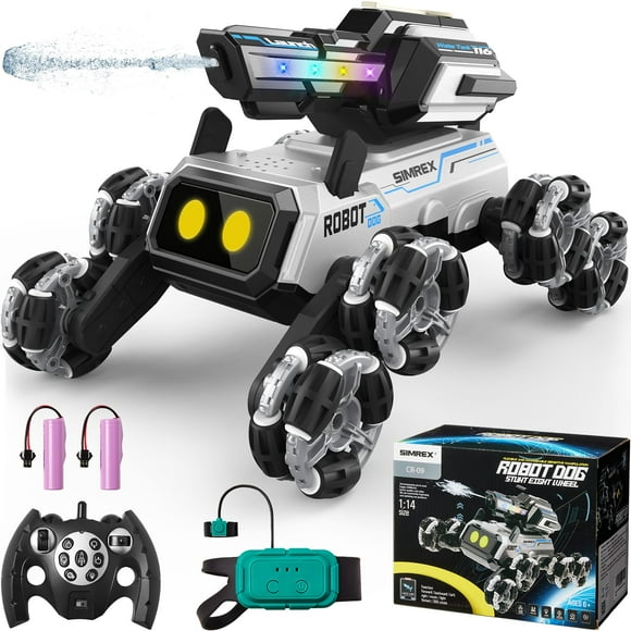Robot Dog RC Car SIMREX CR-09, torreta de agua, juguete acrobático