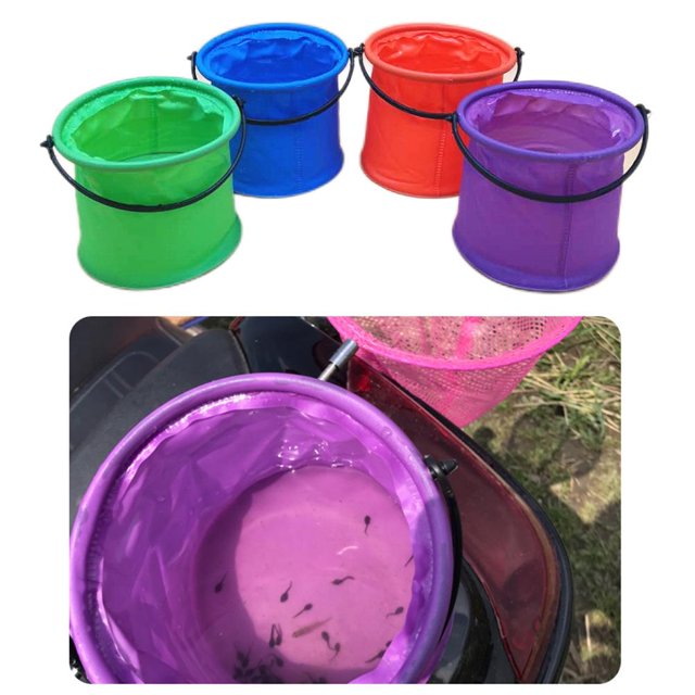Kids Telescopic Butterfly Net Fishing Net with Stainless Steel 5 Section Handle Folding Bucket for Catching Insects Bugs Playing Outdoor