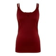 thumbnail image 6 of AOMPMSDX Tank Tops Women Solid Color V Neck Vest Tshirt Topgreat Daily Wear For Women 2024 Wardrobe Red Dressy Casual Cami Blouse L, 6 of 6