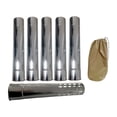 thumbnail image 1 of 7 Piezas Chimenea Tubo Chimenea Tubería Acero Inoxidable Extensión Malla Cubierta Función Antiescaldadura Adecuado para Camping Estufa de Tienda, 1 of 9