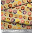 thumbnail image 2 of Soimoi Velvet Fabric Donuts Food Printed Fabric 1 Yard 58 Inch Wide, 2 of 5