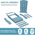thumbnail image 5 of Royalcraft Adirondack Chairs, Outdoor Weather Resistant Plastic Fire Pit Chairs, 350 LBS Patio Adirondack Chair for Easy Assembly, Blue, 5 of 9
