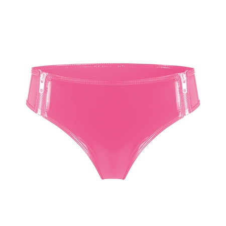 Women Glossy Leather Shorts for Sex Erotic Sexy PVC Shiny Sheath Underwear Zipper Wetlook Latex Mini Hot Pants Sexi