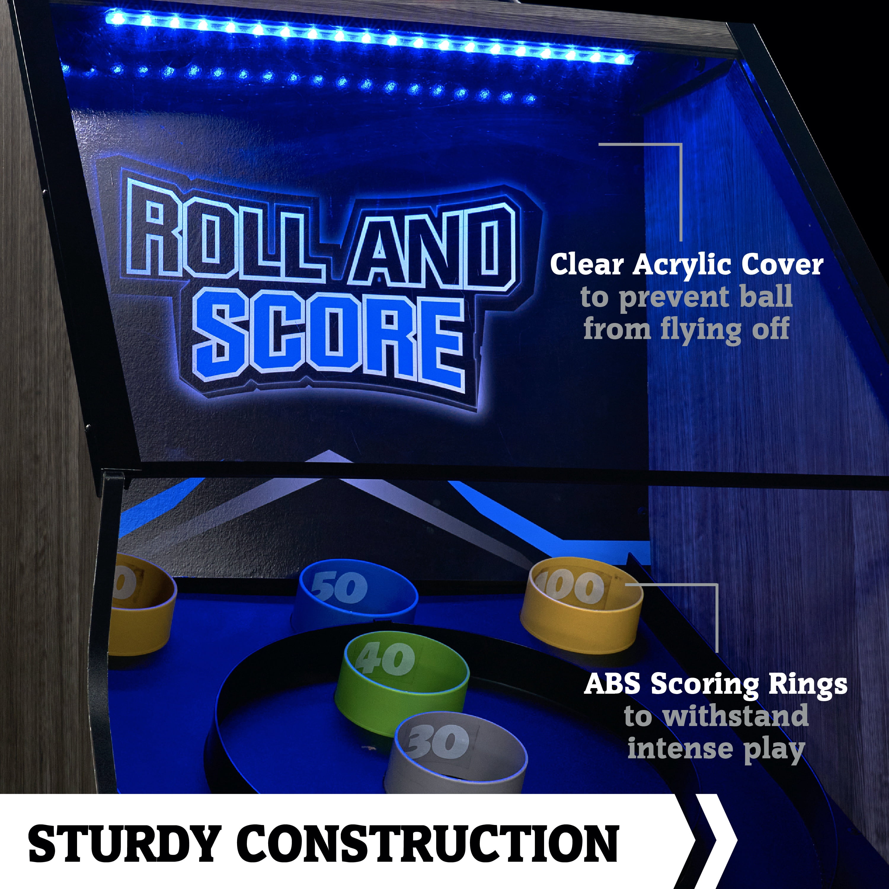 9 ft. Roll and Score Game with LED Lights and Electronic Scorer, Gray by Hall of Games