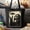 Black, variant on Bigfoot UFO Funny Canvas Tote Bag, Rock and Roll Sasquatch Meme Gift Shopper