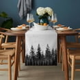 thumbnail image 2 of Black Mist Forest Table Runner - 72 Inch Long, Kitchen Dining Table Runner Dresser Scarves, Retro Country Watercolor Tree Scenery Farmhouse Decor for Coffee Tables Wedding Party Banquet, 2 of 8