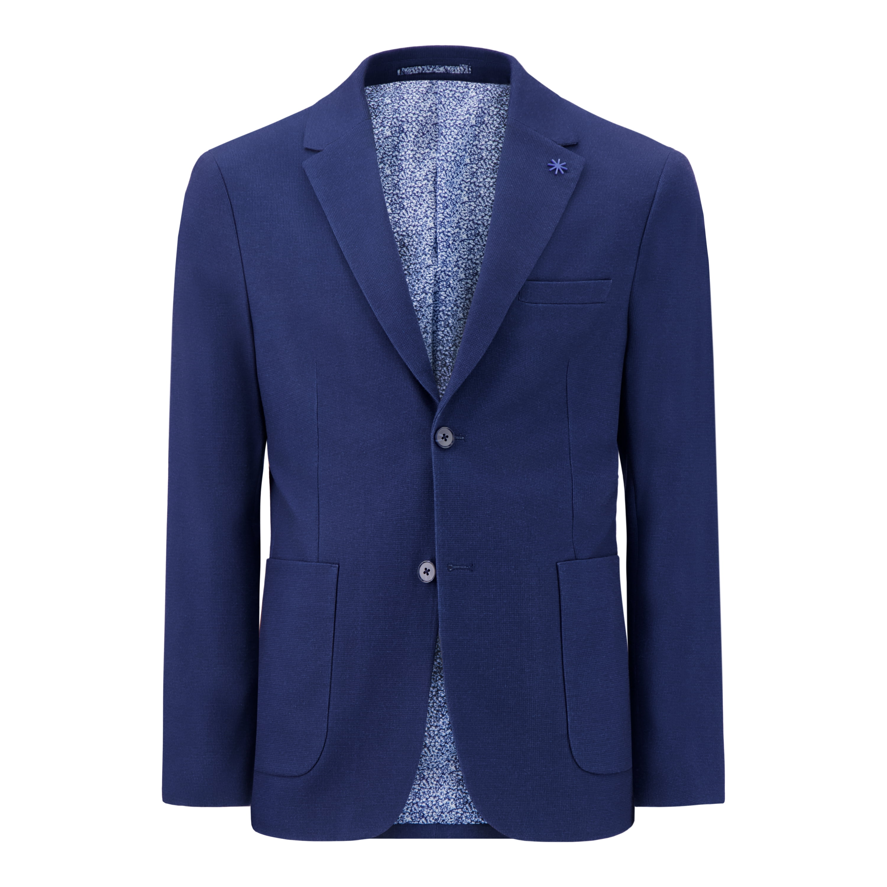 Report Collection Notch Collar Fully Lined Patch Pocket Knit Men's Jacket