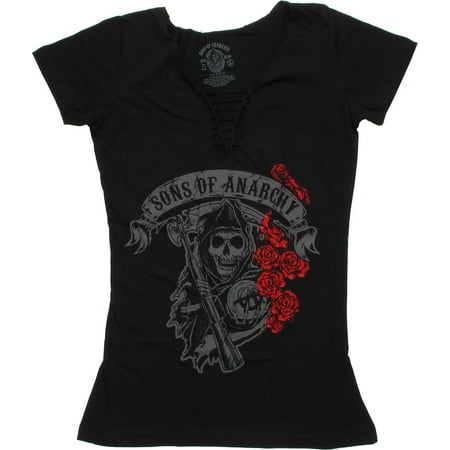 Sons of Anarchy Reaper Roses Braided Neck Baby Tee