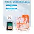 thumbnail image 2 of Mochila transparente aprobada por el estadio Paxiland de 30 x 30 x 15 cm, color naranja, 2 of 8