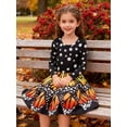 thumbnail image 4 of Lanbubble Girls Dresses Long Sleeve Butterlfy Printed Casual Twirly Dress 5-13 Years, 4 of 9