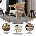 thumbnail image 2 of Flash Furniture Commercial Cane Rattan Dining and Accent Chair with Solid Wood Frame Featuring Gold Tipped Legs and Beige Padded Seat in Natural, 2 of 2