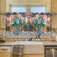 thumbnail image 2 of Yayeee Kitchen Curtains Set of 2 Light Filtering 57"x36" Over Sink Window Panels, Blue Flowers, 2 of 7