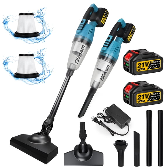 Gisam V4331 Cordless Vacuum Cleaner, Ultra-Lightweight,Multi-function Handheld Cleaner, with 3 Filter /LED lights, For Car, Home, Pet Hair/Carpet/Hard Floor
