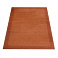 thumbnail image 3 of Rugsotic Carpets Hand Knotted Wool Area Rug 4'x6' Orange Contemporary Rectangle Indoor Rug for Living Room, Bedroom Antimicrobial L00201, 3 of 5