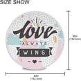 thumbnail image 2 of SKYSONIC Valentine Sign Round Tablecloth 60inch Indoor Wrinkle Free, Love Alaways Wins Circular Lace Table Cover Washable for Kitchen Dining Decor, 2 of 7