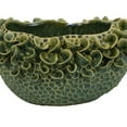 thumbnail image 2 of Nina Decorative Bowl, Textured Green Ceramic, Abstract Floral 13 Inch, 2 of 5