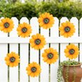 thumbnail image 3 of Outdoor Wall Decor Wall Art Metal Flowers for Outside Garden Decor for Outside 2 Pack Iron Daisys Hanging Ornament Courtyard Balcony Fence Patio Housewarming Birthday Gift Creative Ornament, 3 of 6