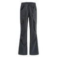 thumbnail image 3 of Cargo Pants for Women Fashionable High Waist Pants Flared Legging Wide Leg Sweatpants Casual Pants with Pockets Y2K Solid Color Bootcut Trousers 2025 Trendy Clothing, 3 of 6