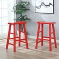 thumbnail image 4 of eHemco Heavy-Duty Solid Wood Saddle Seat Kitchen Counter Bar Stools, 29 Inches, Red, Set of 2, 4 of 5