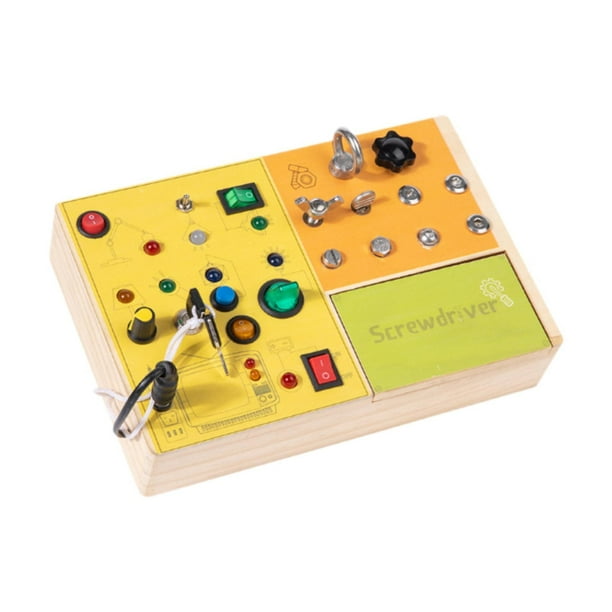 Tablero de actividades con interruptor de luz, juguete para viajes, educación temprana, juguete de desarrollo para niños, niñas, regalos de vacaciones