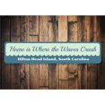 thumbnail image 1 of Beach Waves Novelty Sign, Metal Wall Decor - 4x18 inches, 1 of 4