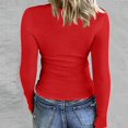 thumbnail image 5 of BRDFRL Long Sleeve Shirts for Women Round Neck Plain Tshirts Ribbed Knit Slim Fit Plus Size Tops Sexy Tunic Y2K Clothes Red S, 5 of 6