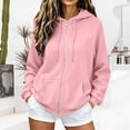 thumbnail image 2 of CHGBMOK Women's Fall Hoodie Jackets Long Sleeve Zip Up Track Jackets Comfy Fleece Lined Sweatshirts with Pockets, 2 of 7