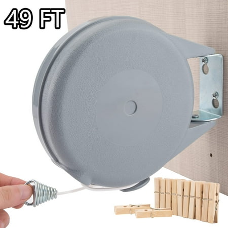 

Retractable Clothesline Portable Clothesline Heavy Duty 49 Feet Adjustable Clothes Line Ropes for Wet or Dry Clothes Indoor or Outdoor Easy Installation