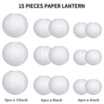 thumbnail image 2 of Faroles de papel Zilue para decoración de fiesta, color blanco, 15 unidades, 2 of 7